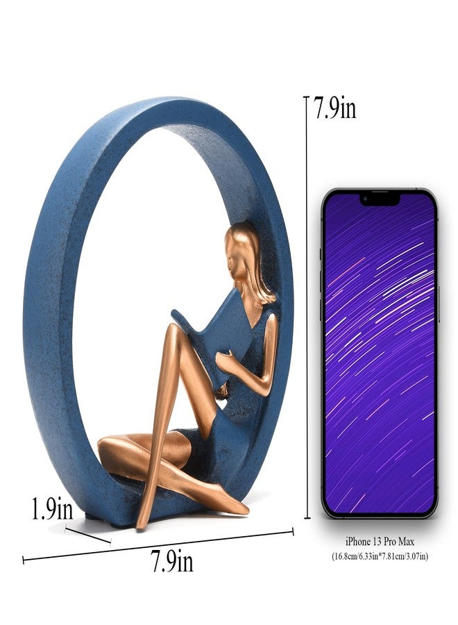 BRABUD Resin Yoga Girl Reading Book Statue Sitting in Circle Figurine Modern Aesthetic Decoration for Home TV Cabinet Bookshelf Desktop Bedroom Shop TQGJBS301 - Image 2